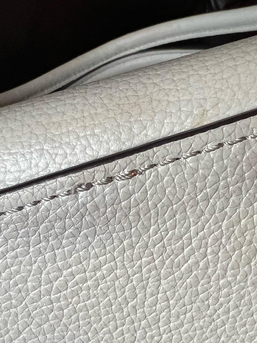 Y2K Dooney & Bourke Off-White Pebbled Leather Satchel Top Handle Bag - Picture 8 of 14